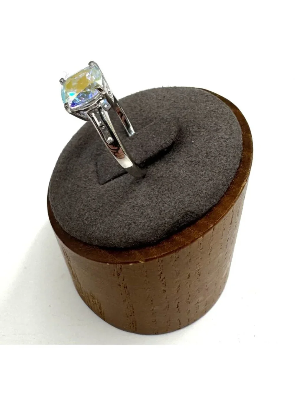 D'Joy Sterling Silver 925 Mystic Topaz Prong Set Statement Ring Size 7